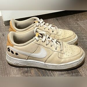 Nike Floral Air Force 1 Powered By Flowers Neutral Tan Khaki Platform Sneakers